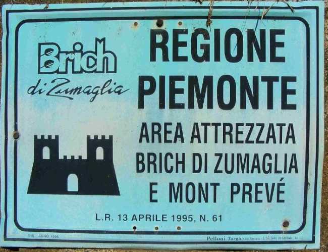 Parco brich zumaglia cartello