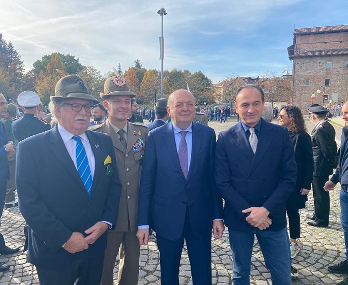 Il ministro Gilberto Pichetto al centenario degli alpini di Biella