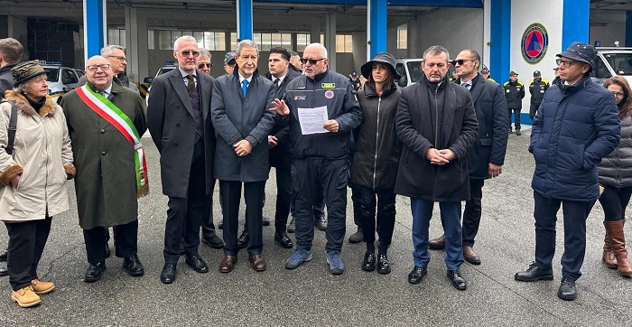 Il ministro della Protezione civile Musumeci in visita a Biella