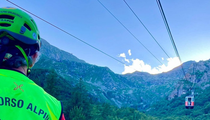 Esercitazione del Soccorso sulle Funivie di Oropa