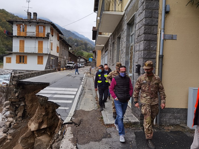 Genio civile intervenuto per l'alluvione della Valle Cervo
